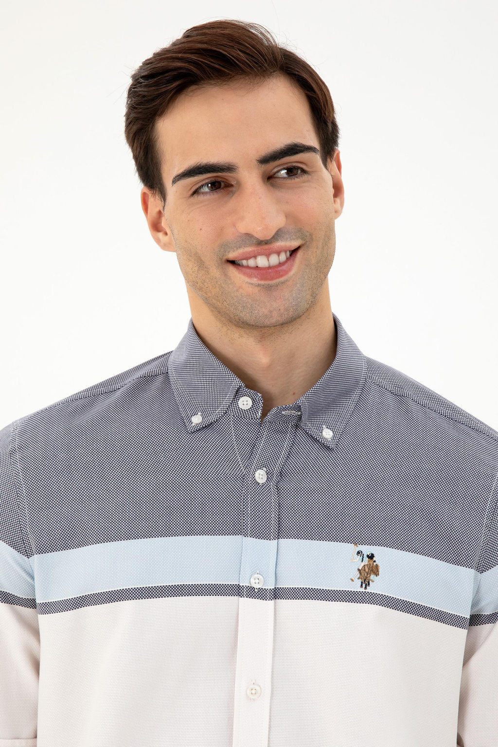 Мужская темно-синяя рубашка с длинным рукавом Неожиданная скидка в корзине - U.s. polo assn фото 2