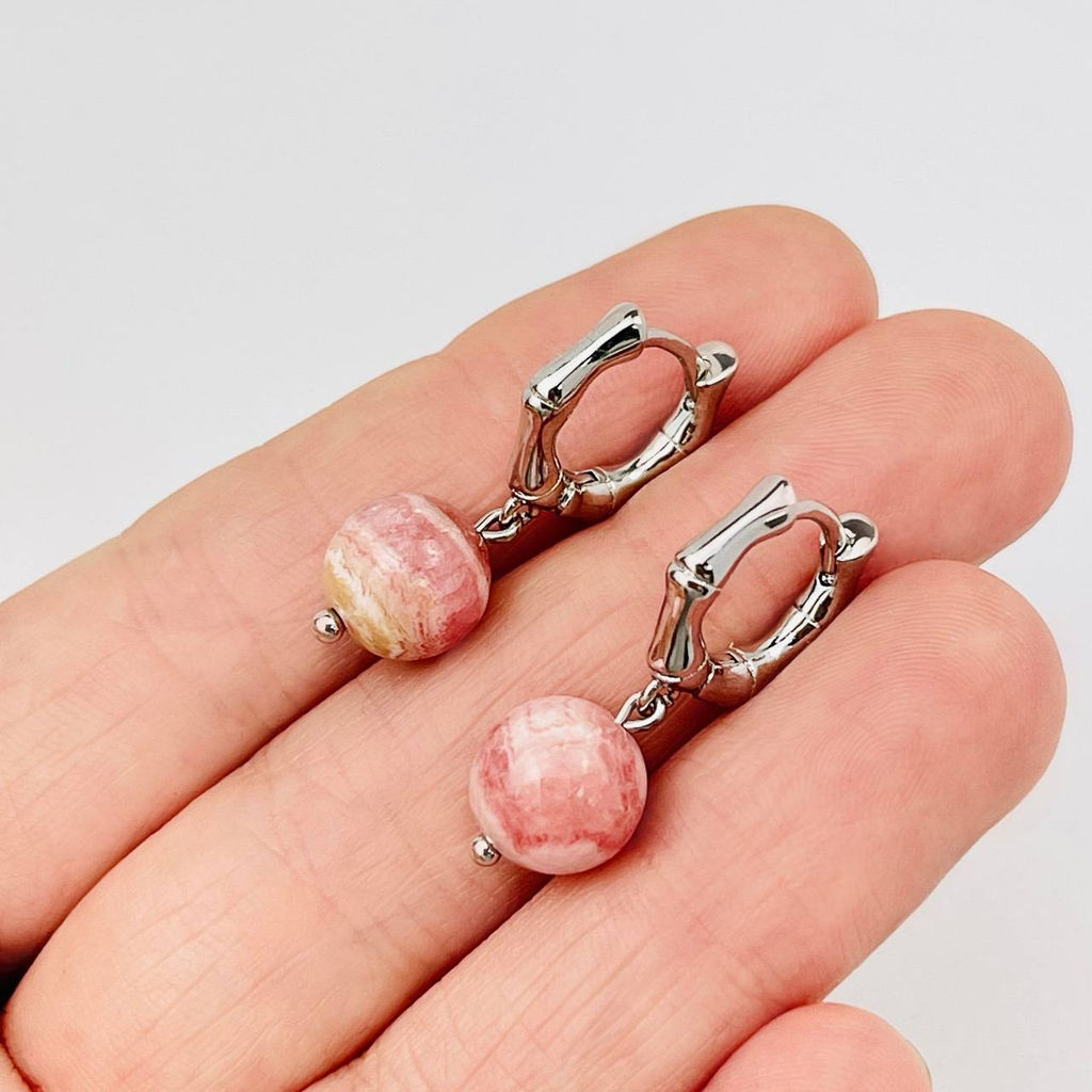 Серьги из Родохрозита