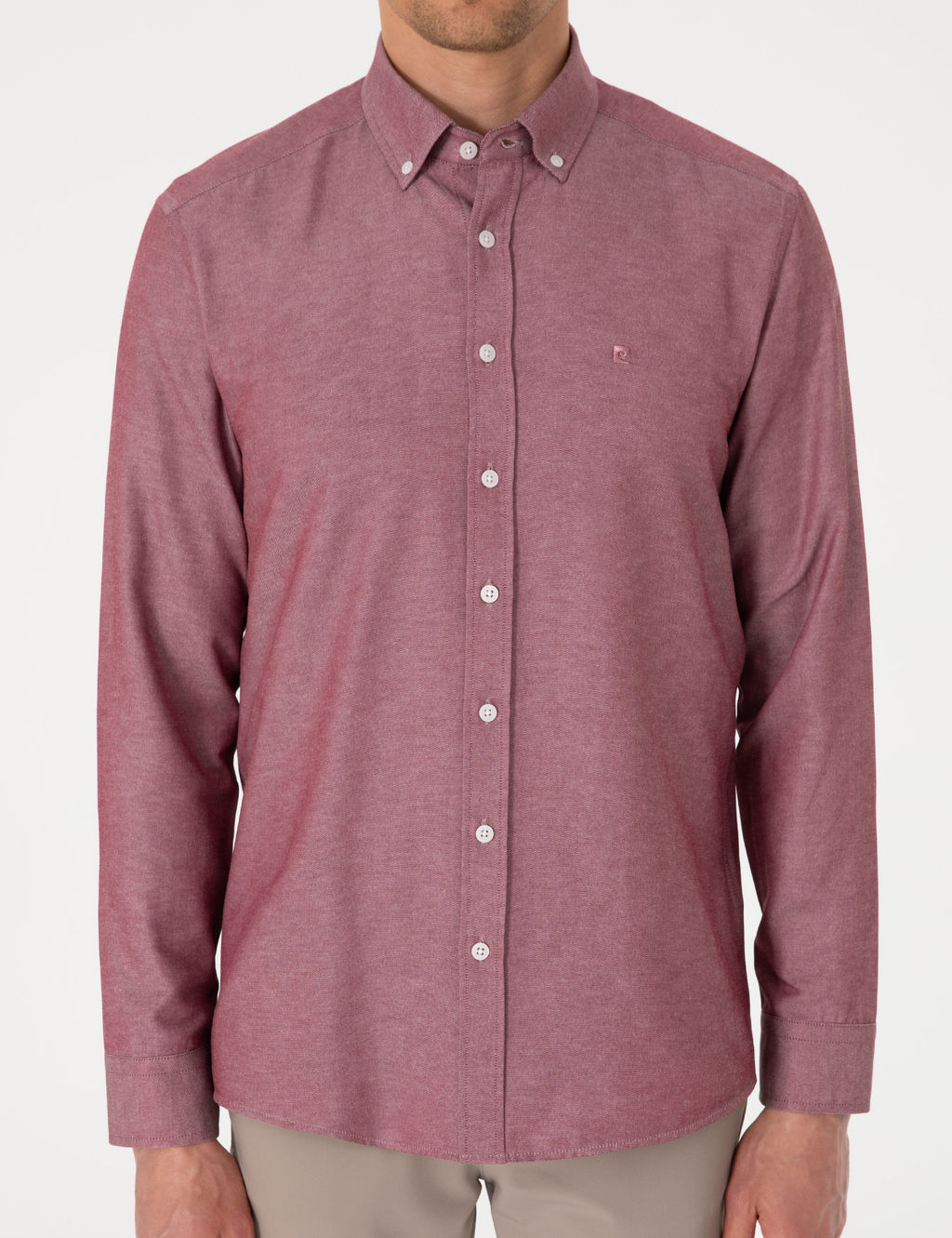 Bordo Oxford Slim Fit Kolay _t_lenebilir G_mlek