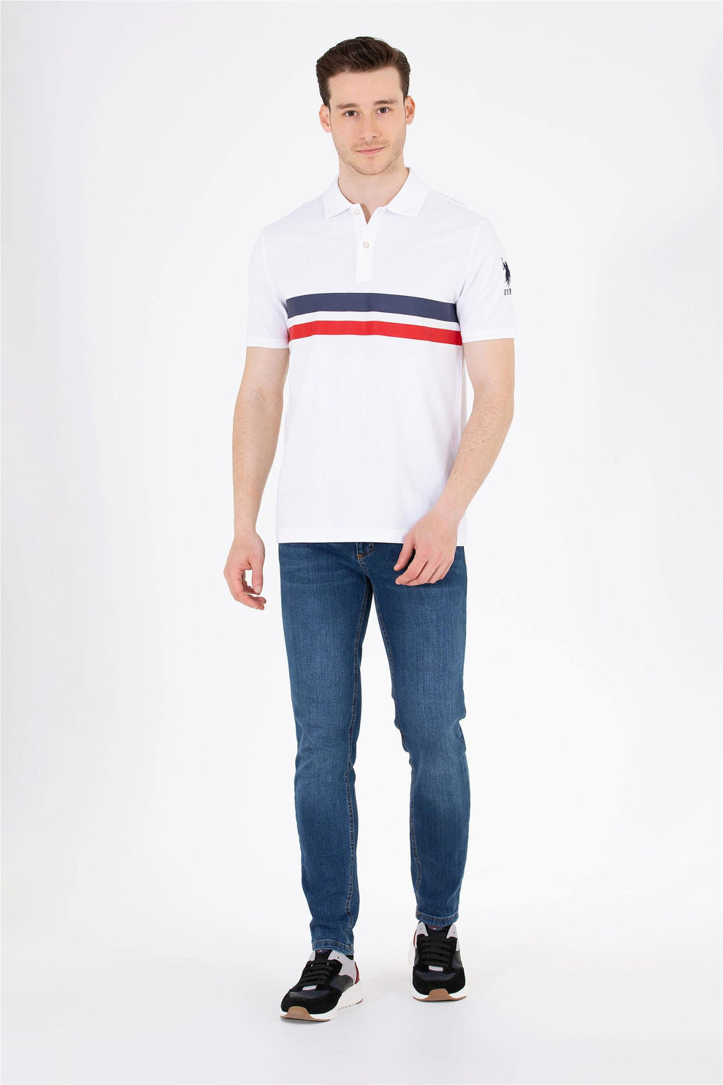 Мужская белая футболка с воротником-поло Неожиданная скидка в корзине - U.s. polo assn фото 5