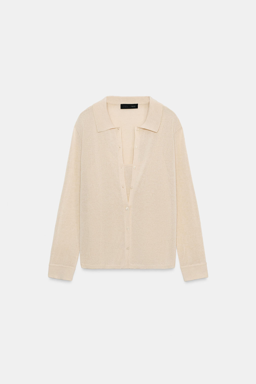 CHAQUETA POLO PUNTO TOP INTERIOR / Beige - Zara фото 2