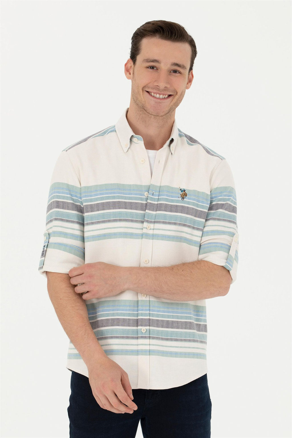 Мужская рубашка с длинным рукавом Stone - U.s. polo assn фото 8