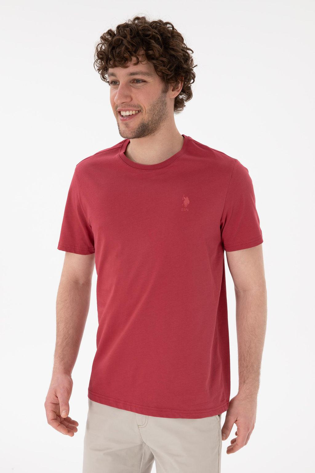 Erkek Regular Fit Bisiklet Yaka Vi_ne Basic Ti__rt Sepette S_rpriz _ndirim - U.s. polo assn фото 2