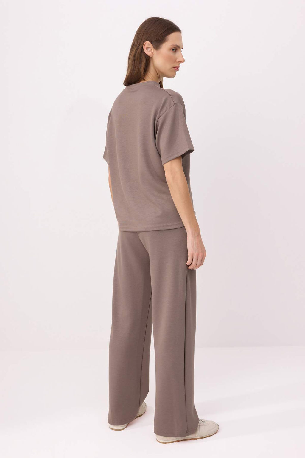 Vizon K?sa Kol Bisiklet Yaka Relaxed/Rahat Kal?p Esnek Orme Alt - Ust Tak?m TWOAW26AU00084