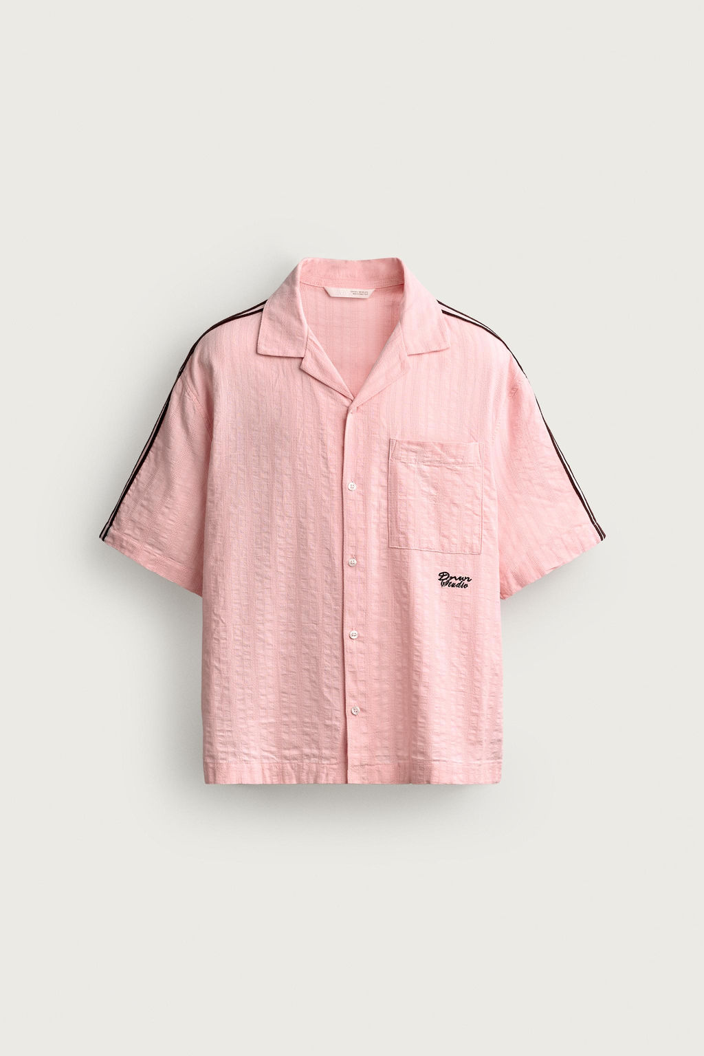 CAMISA BANDAS BORDADO CONTRASTE / Rosa - Zara фото 8