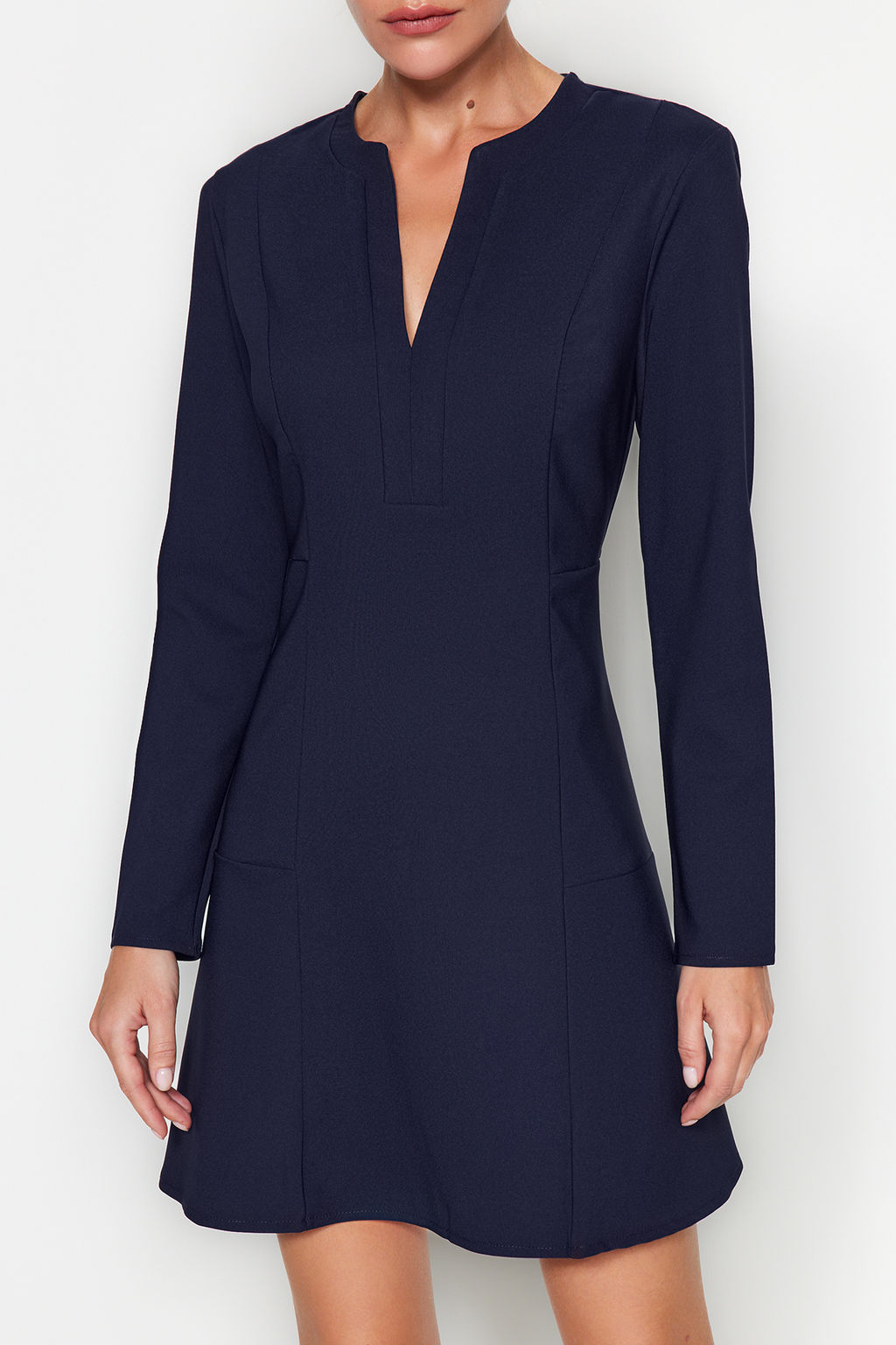 Trendyolmilla Lacivert Yaka Detayl? Mini Dokuma Elbise TWOAW24EL00464 фото 4