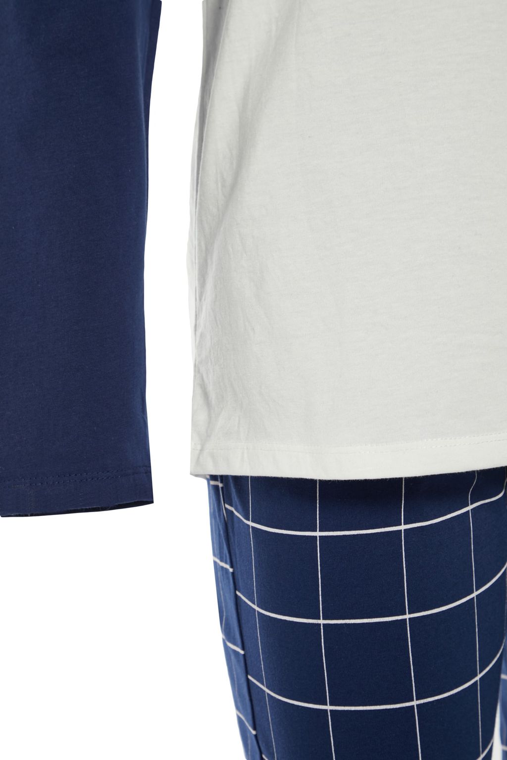 Lacivert %100 Pamuk Regular Fit Ekose Orme Pijama Tak?m? THMAW21PT0879