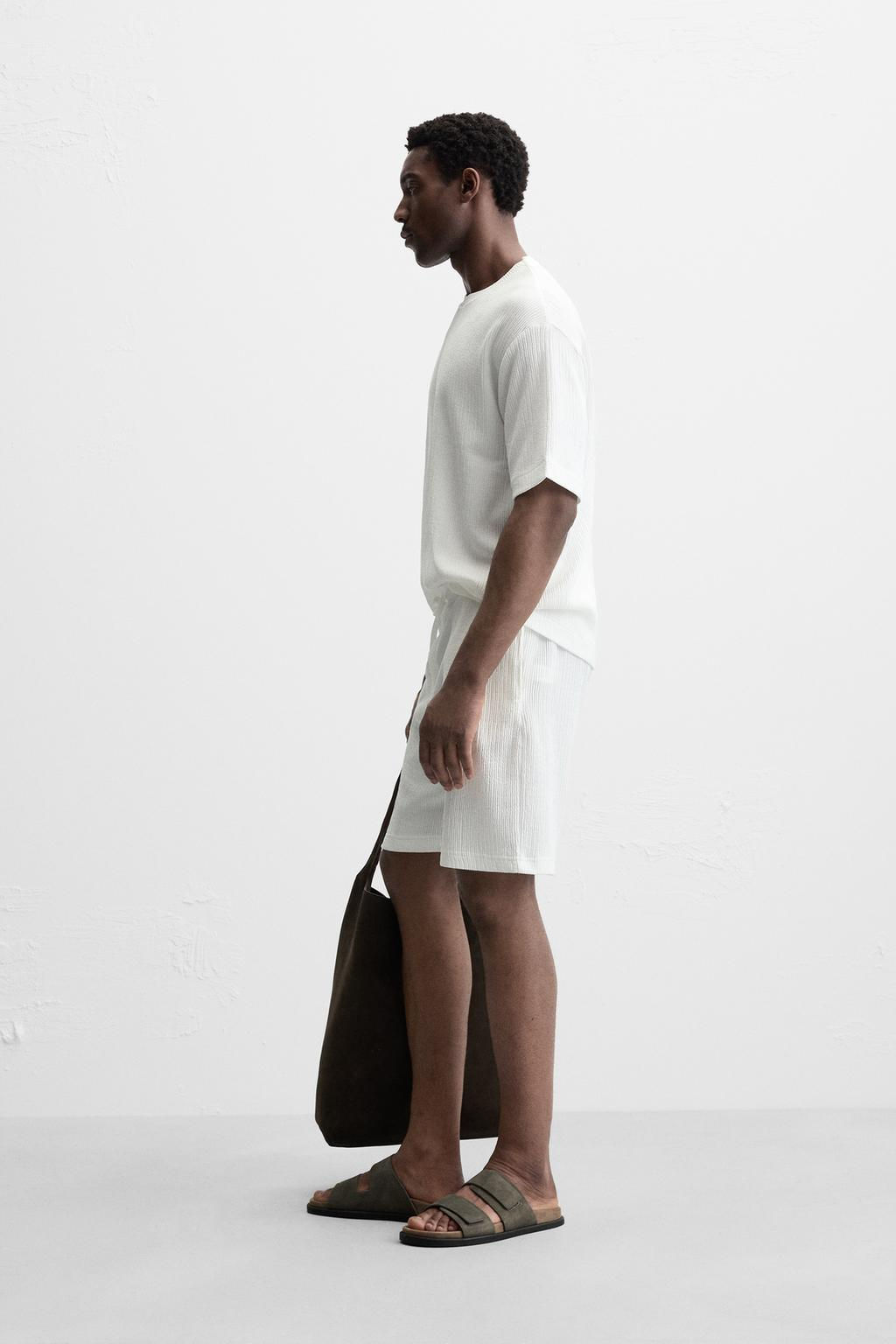 RELAXED FIT JACQUARD BERMUDA SHORTS - Zara фото 12