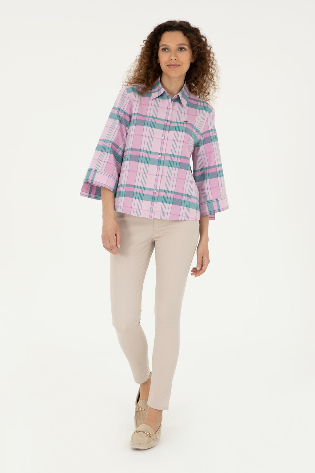 U. S. Polo Assn / Женская розовая рубашка с длинным рукавом - U.s. polo assn фото 4