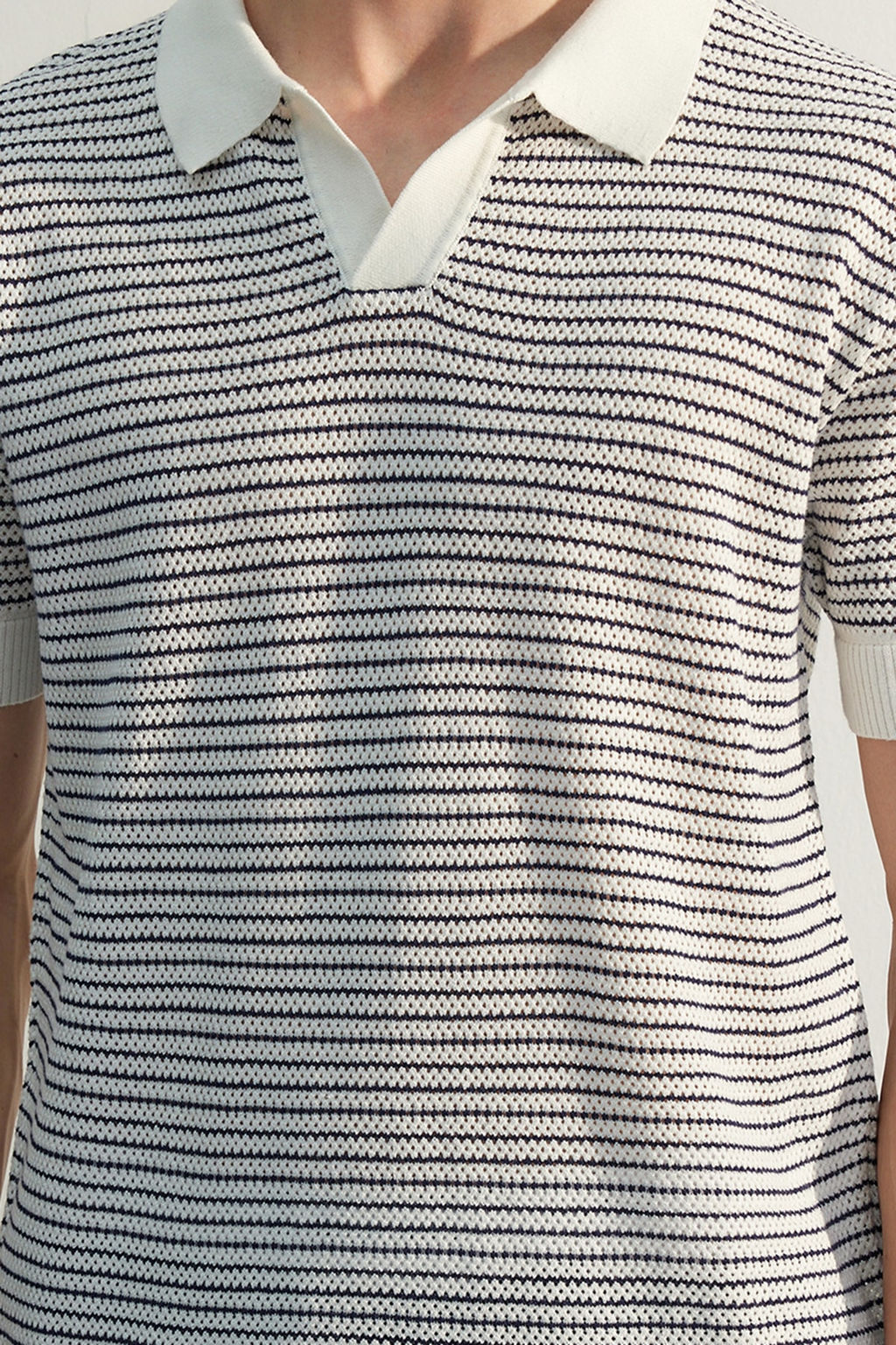 Lacivert Relaxed K?sa Kol Polo Yaka Triko T-shirt TMNSS23PO00026