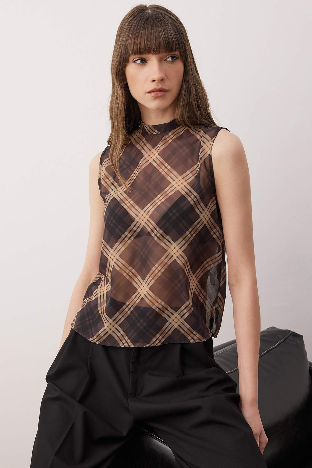 Kahverengi Dokuma Bluz TWOAW26BZ00298 - Trendyolmilla фото 4