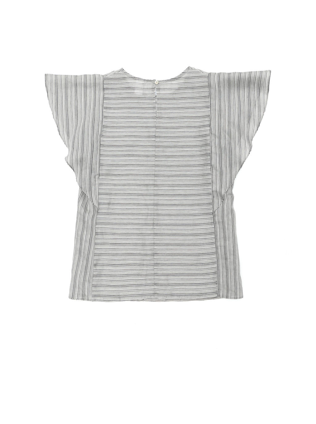 CONTE Блузка с широкими воланами из вискозы и льна LBL 1098 grey-black