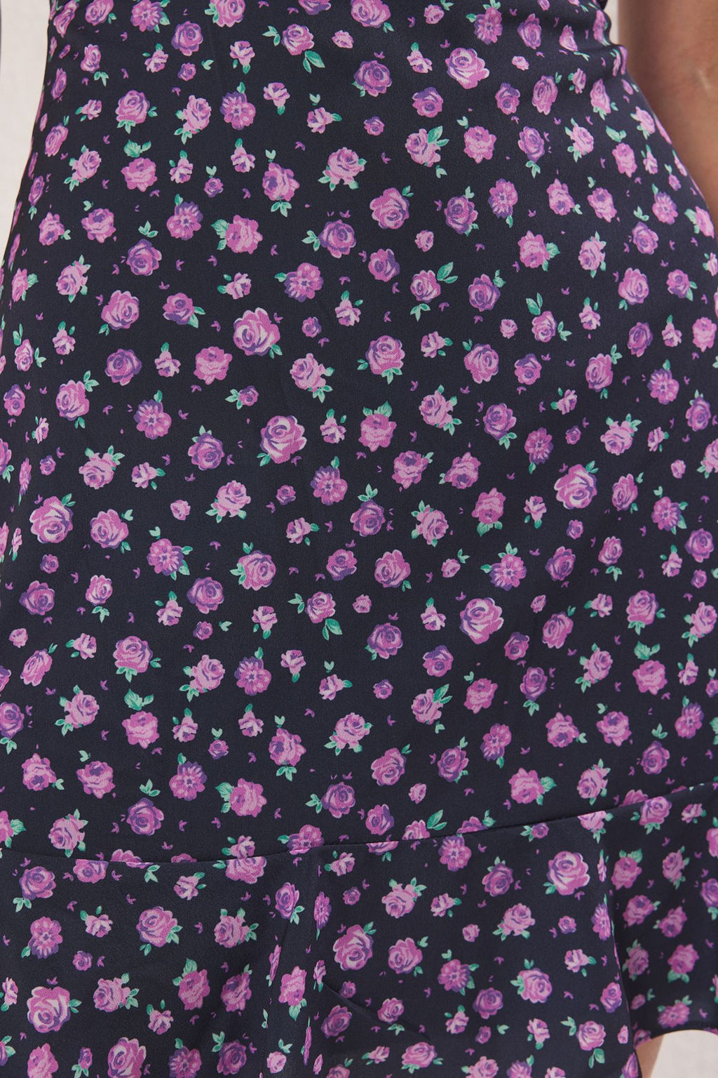 Mor Cicekli A Kesim F?rf?rl? Mini Dokuma Elbise TWOSS22EL1485