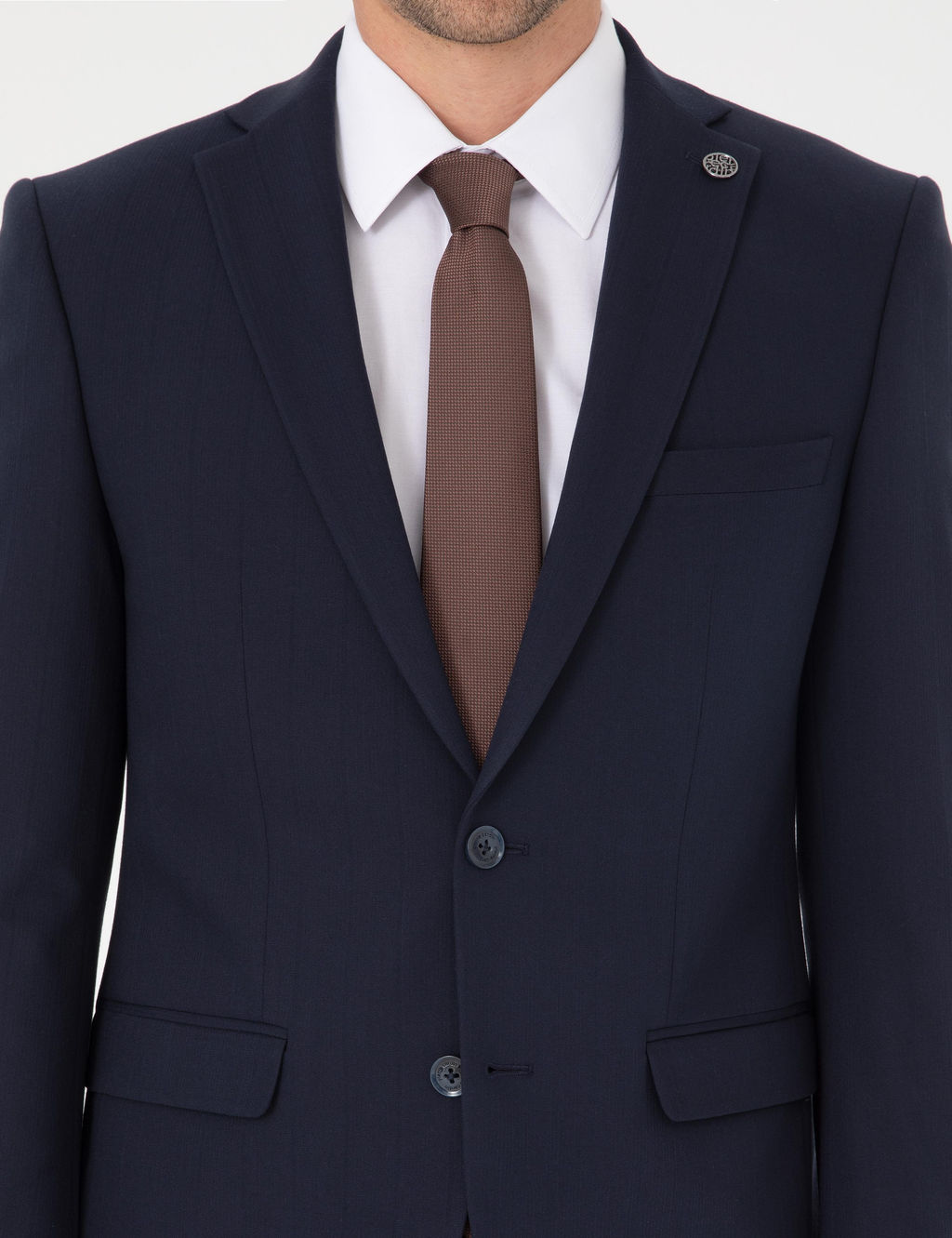 Lacivert Ex. Slim Fit Tak_m Elbise
