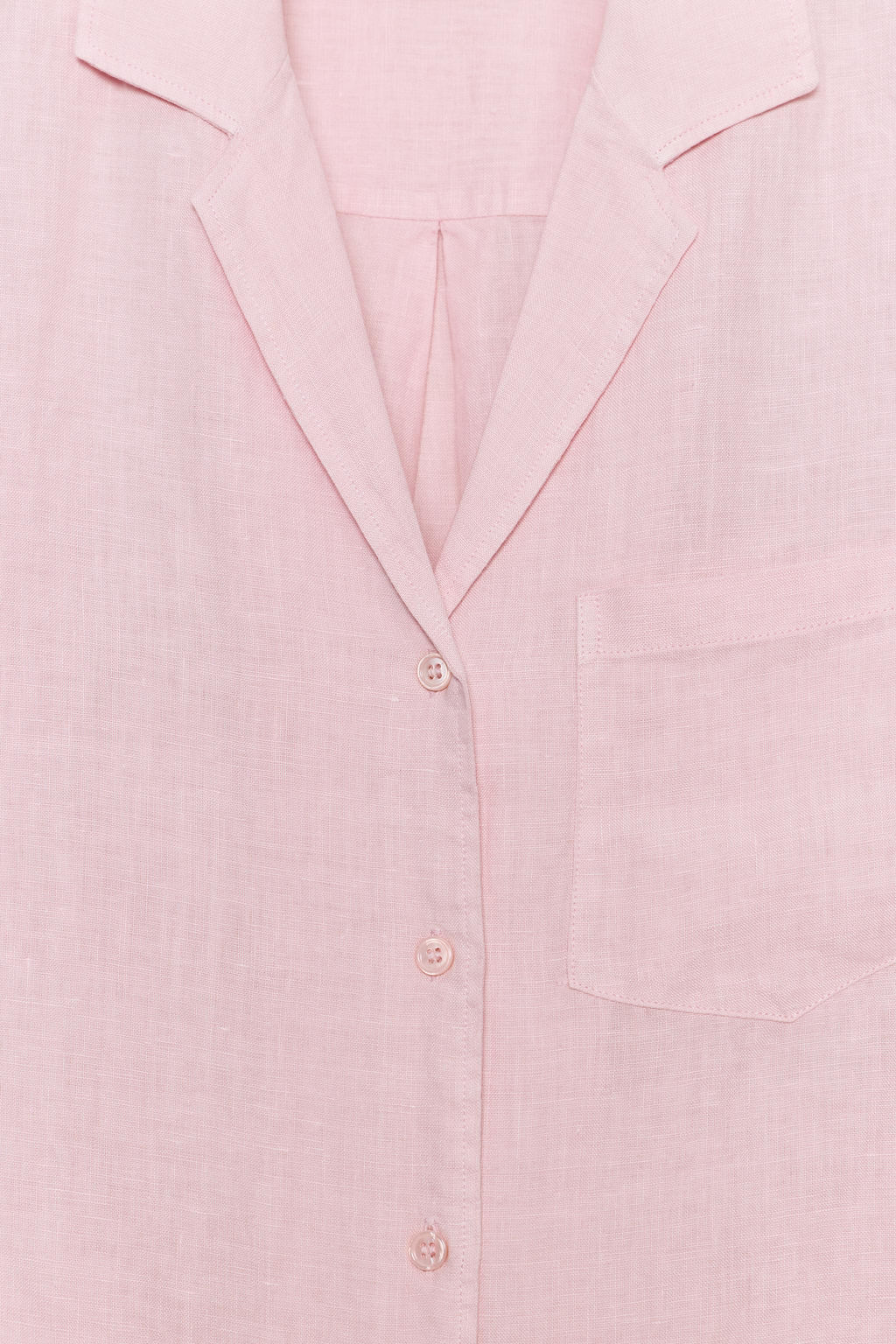 CAMISA LINO BOLSILLO ZW COLLECTION / Malva claro - Zara фото 6