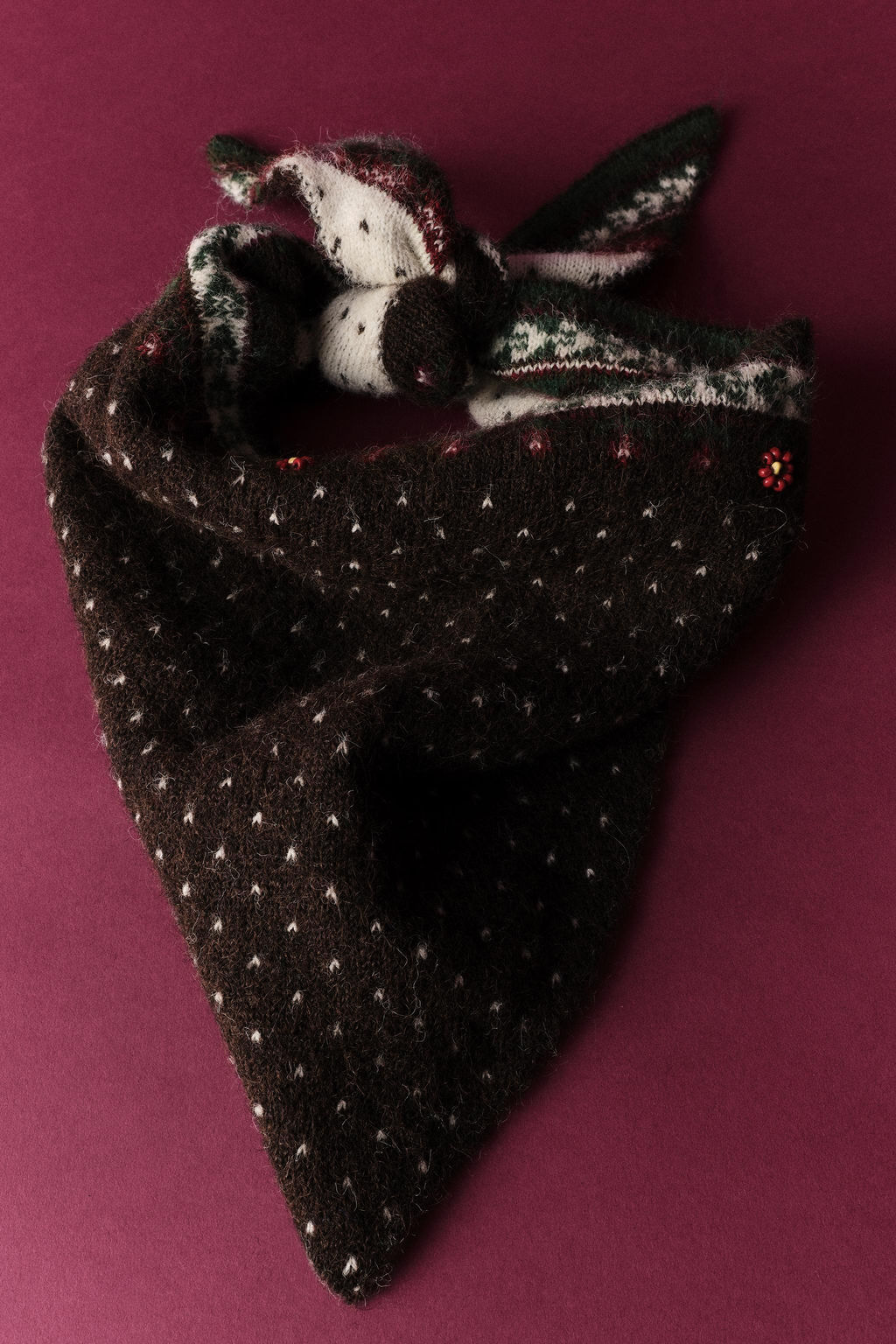 TRIANGULAR FLORAL AND BEAD SCARF - Zara фото 5