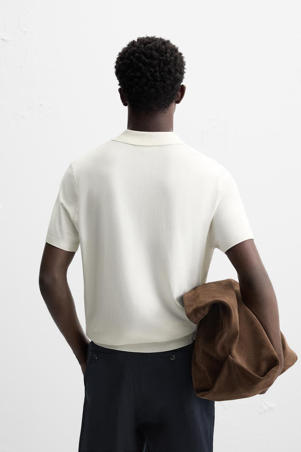 VISCOSE BLEND KNIT POLO SHIRT - Zara фото 12