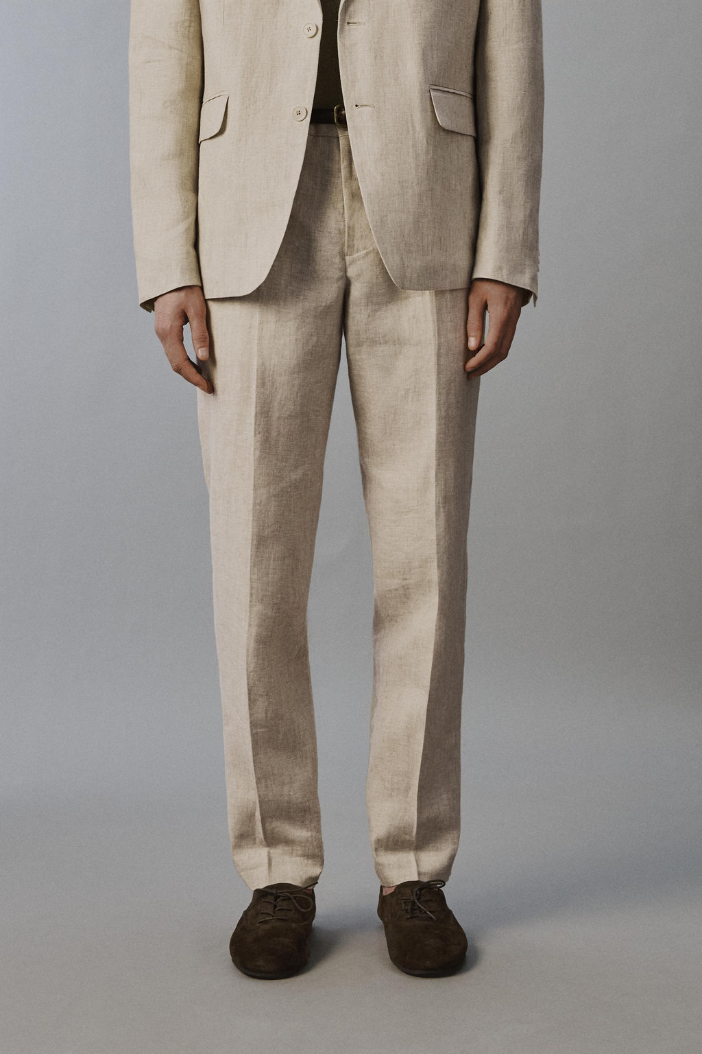 PANTAL?N TRAJE 100% LINO / Beige claro - Zara фото 2