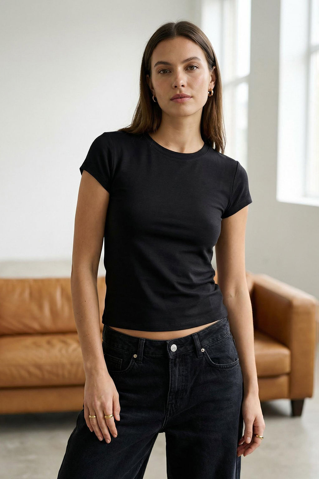 Trendyolmilla Siyah Yumusak Bambu Icerikli Vucudu Saran Bisiklet Yaka Esnek Orme Bluz TWOSS25BZ00530  фото 7