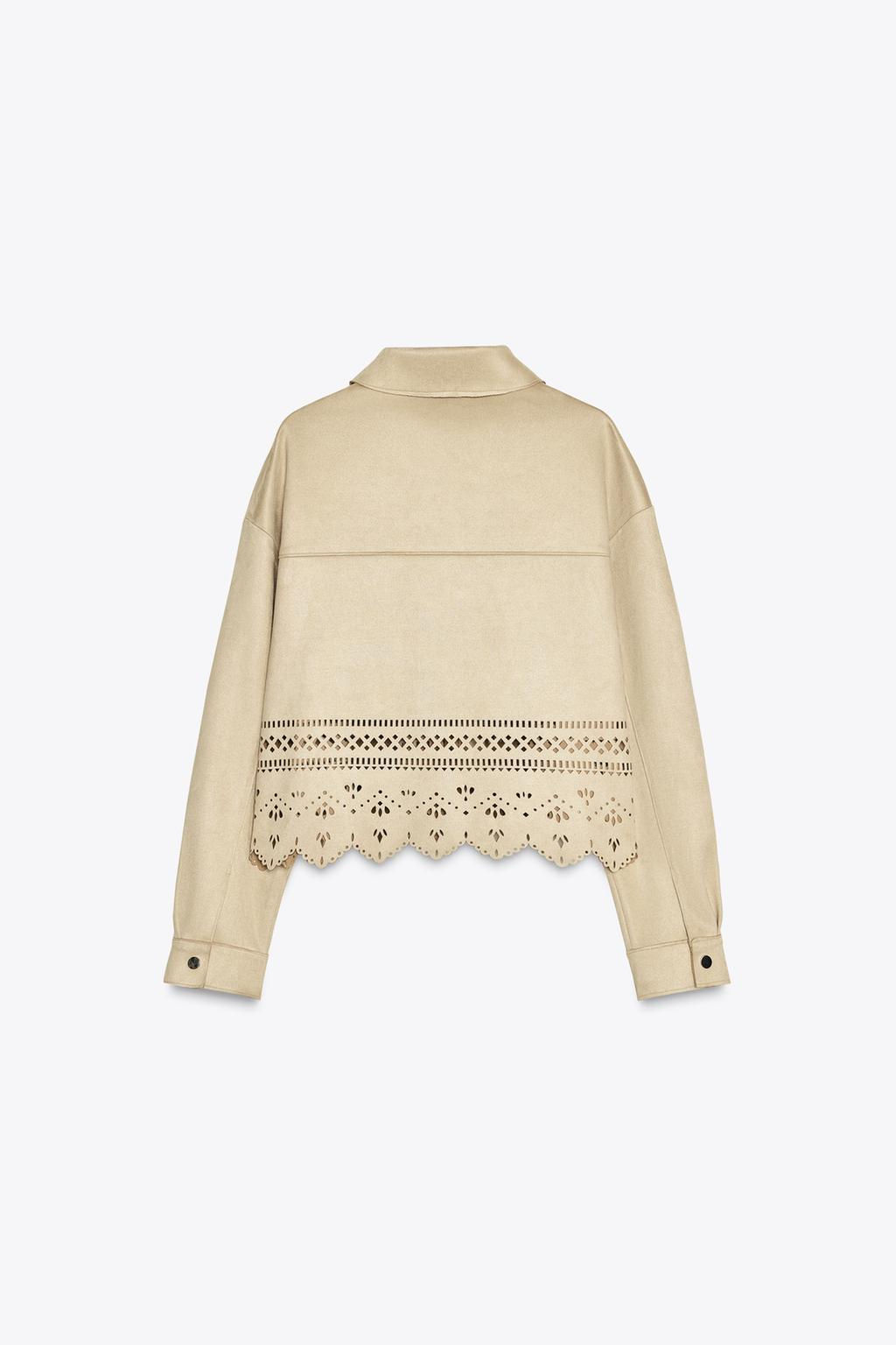 OPENWORK FAUX SUEDE JACKET - Zara фото 6