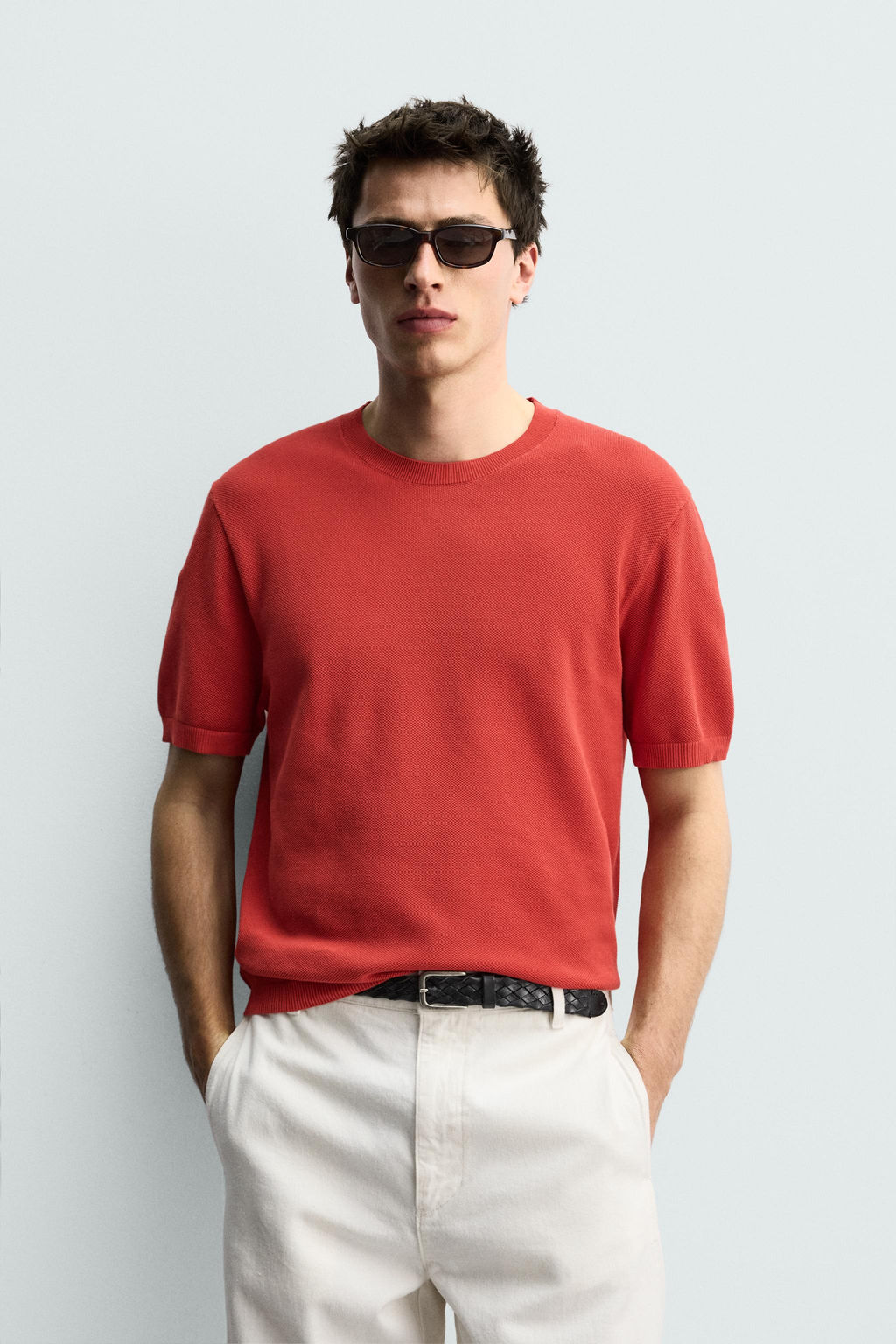 CAMISETA PUNTO RELAXED FIT / Rojo