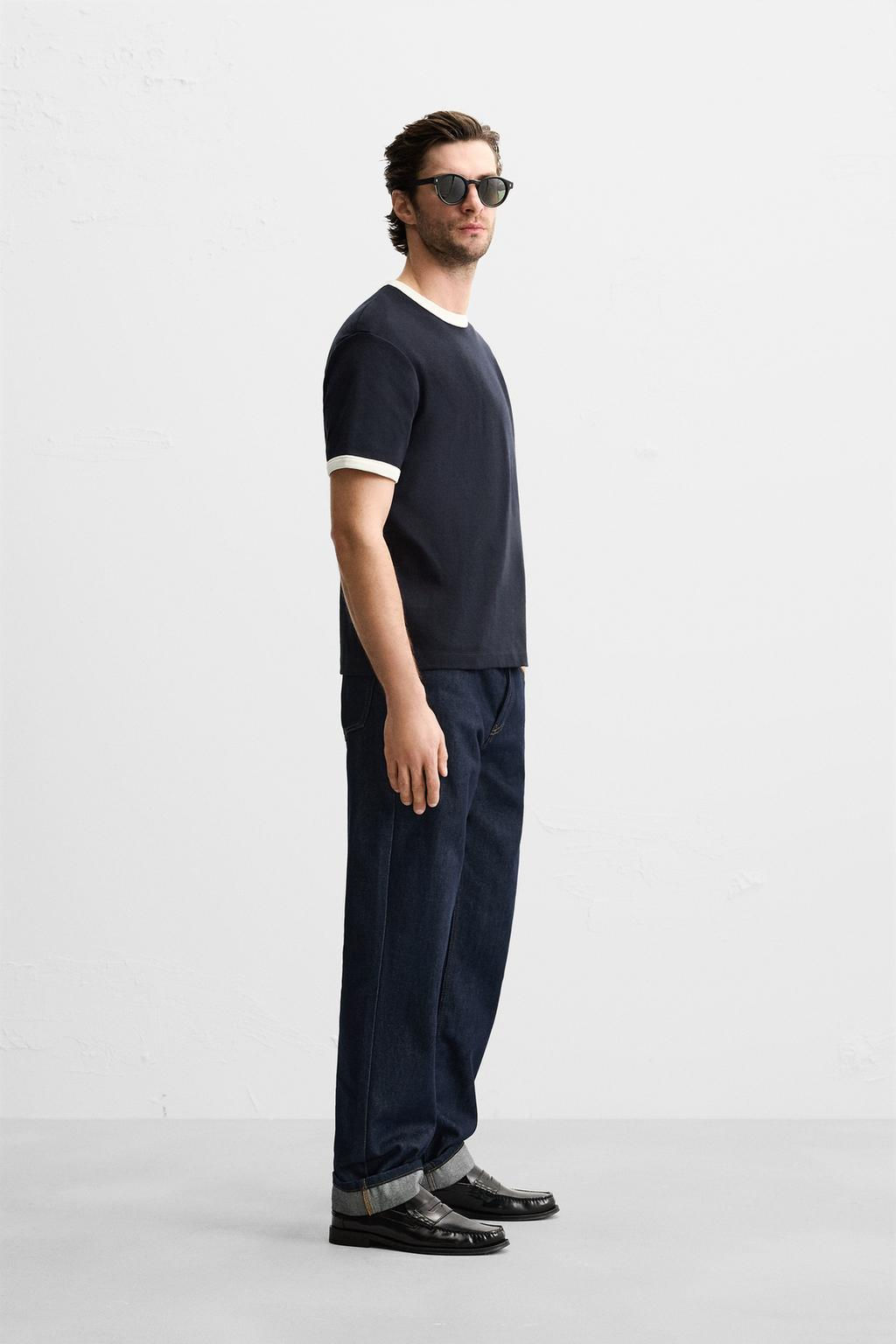 BASIC CONTRAST RIB T-SHIRT - Zara фото 35