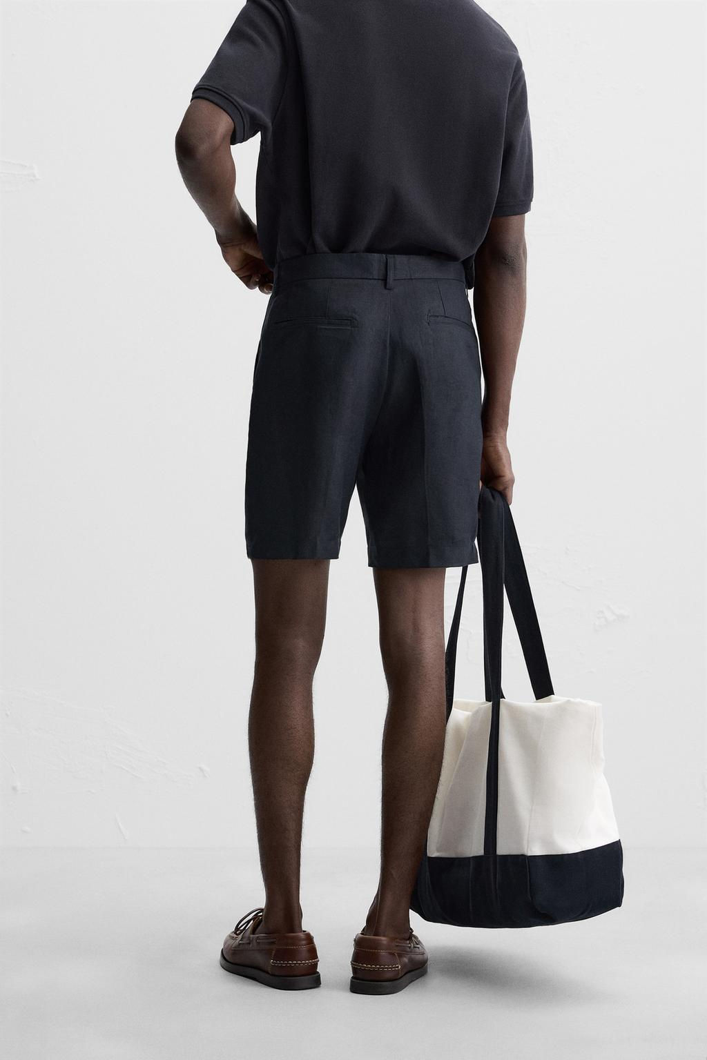 100% LINEN BERMUDA SHORTS - Zara фото 4