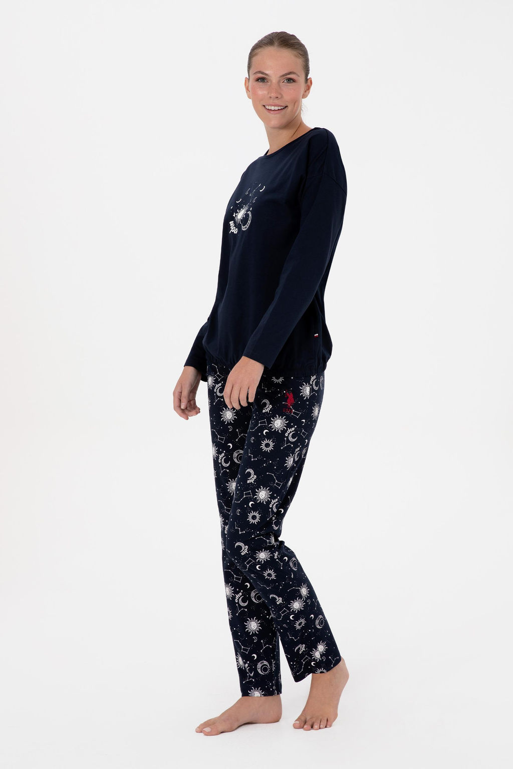 Kad_n Lacivert Pijama Tak_m_ Sepette S_rpriz _ndirim - U.s. polo assn фото 4