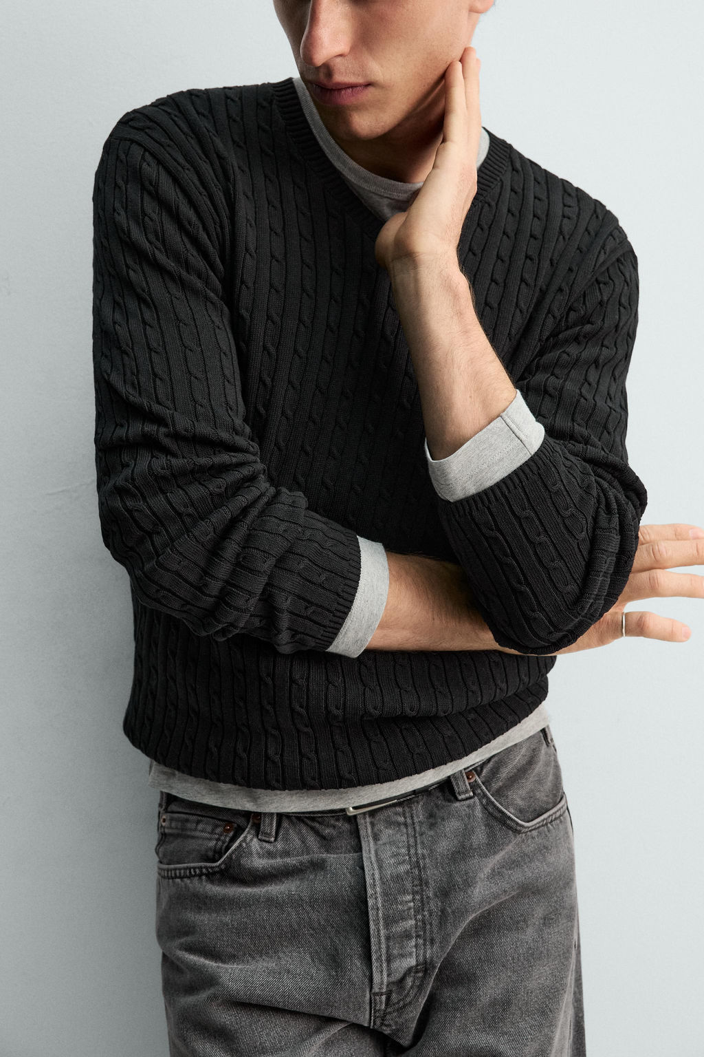 CABLE KNIT STRUCTURED JUMPER - Zara фото 13