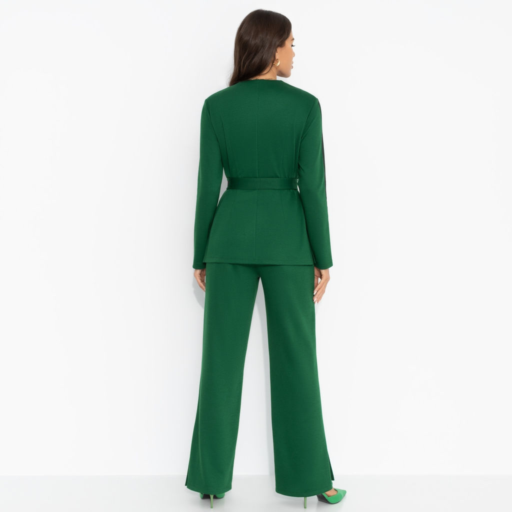 Брючный костюм из трикотажа, Личное превосходство (изумруд, 2 в 1, с поясом) - Charutti фото 11