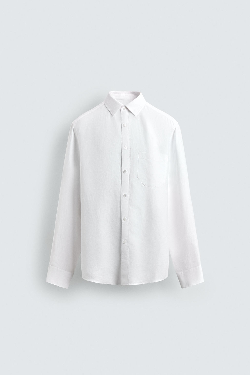 CAMISA REGULAR FIT LINO - LYOCELL / Blanco - Zara фото 6