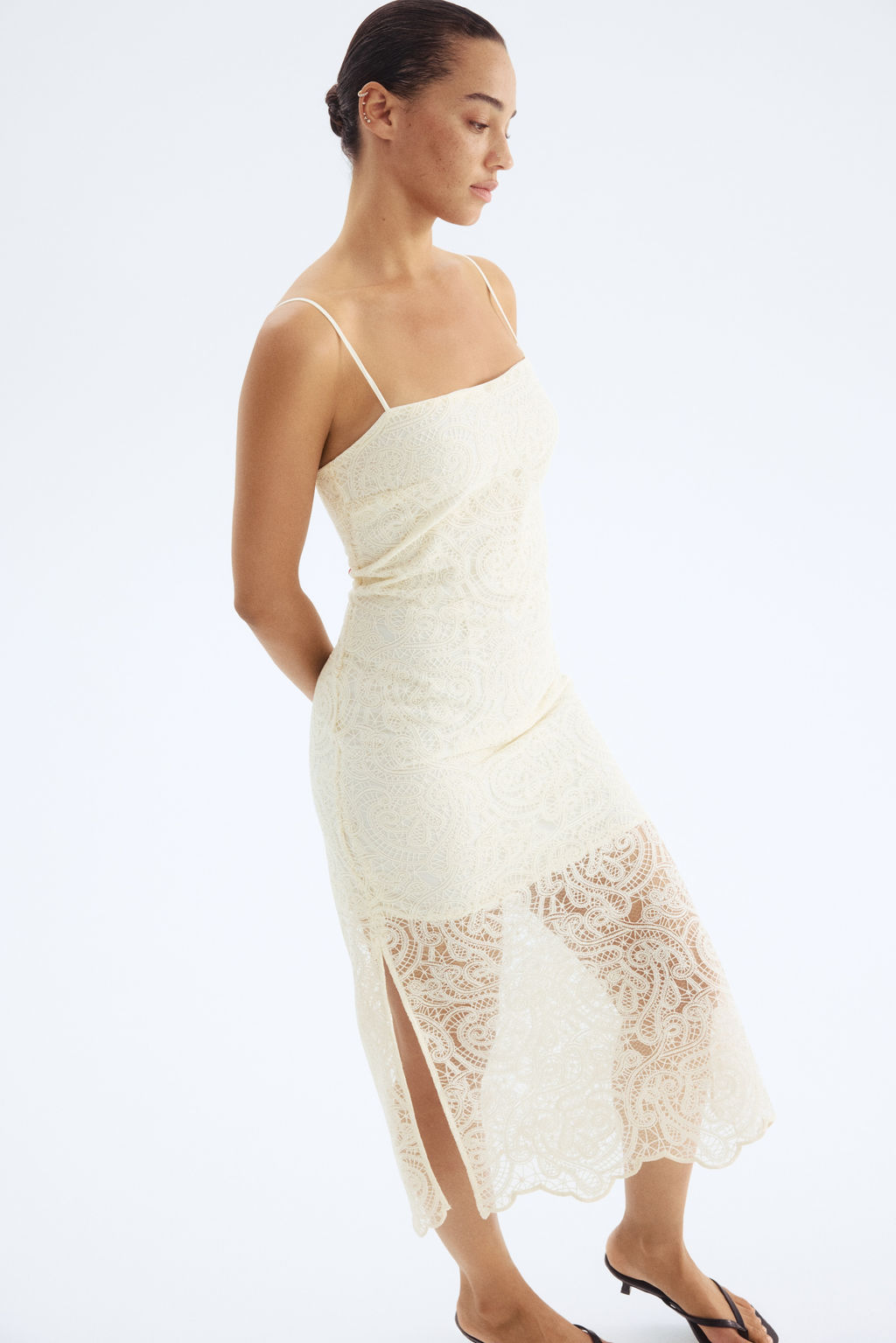 Vestido de encaje con tirantes espagueti - H&m фото 5