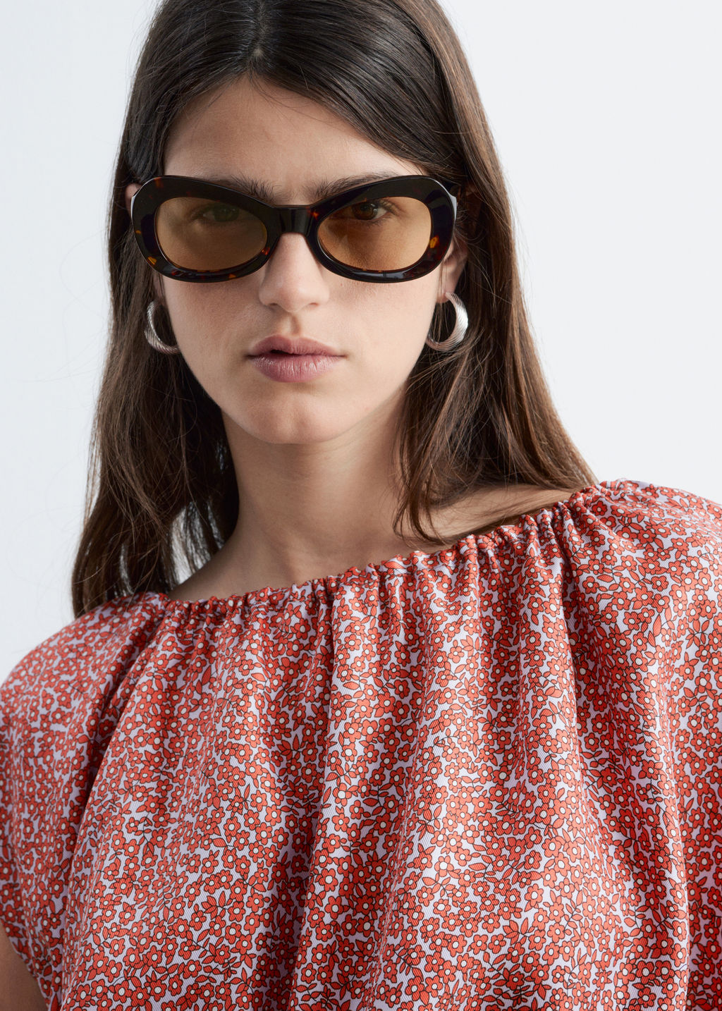 Top de seda estampado con cord?n de ajuste - H&m фото 7