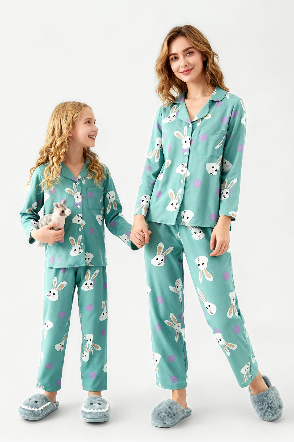 Trendyolmilla Cok Renkli Tavsan Desenli Viskon Dokuma Pijama Tak?m? THMAW21PT0048 фото 24