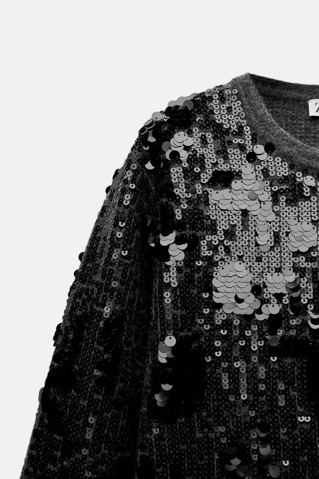 SHORT SEQUINNED KNIT DRESS - Zara фото 8