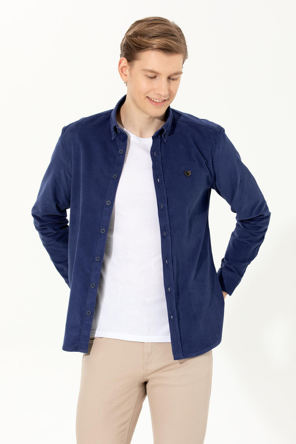 Мужская синяя скидка рубашки с длинным рукавом в корзине - U.s. polo assn фото 7