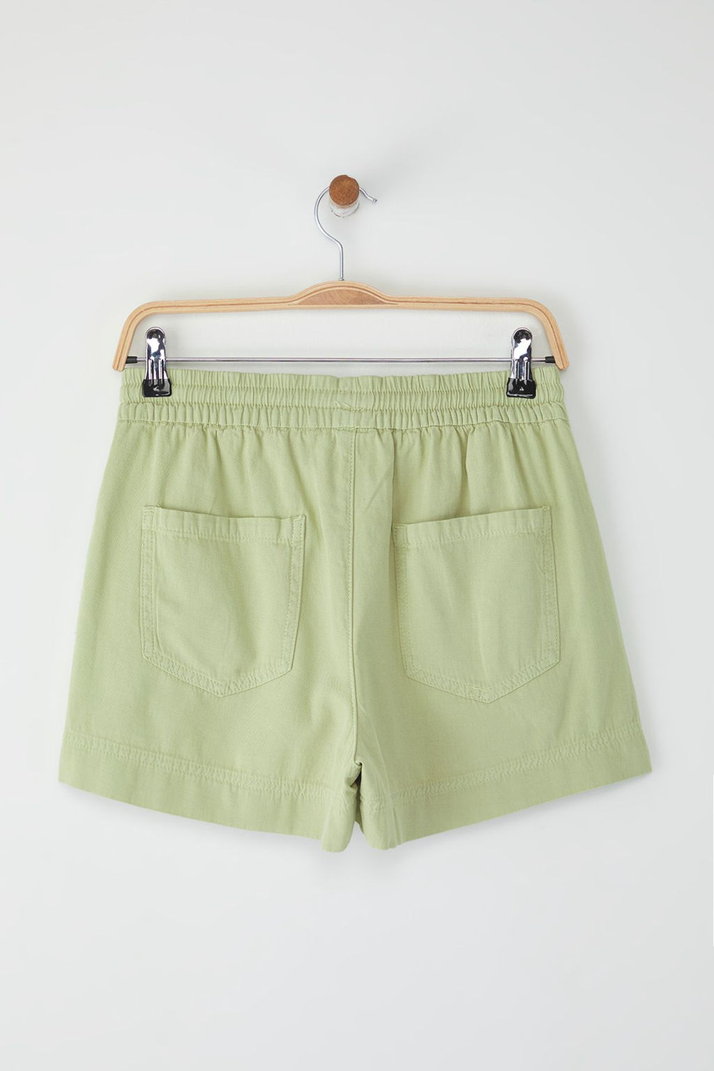 Trendyolmilla Haki Yuksek Bel Lastikli City Boy Denim Sort TWOSS25SR00215  фото 7