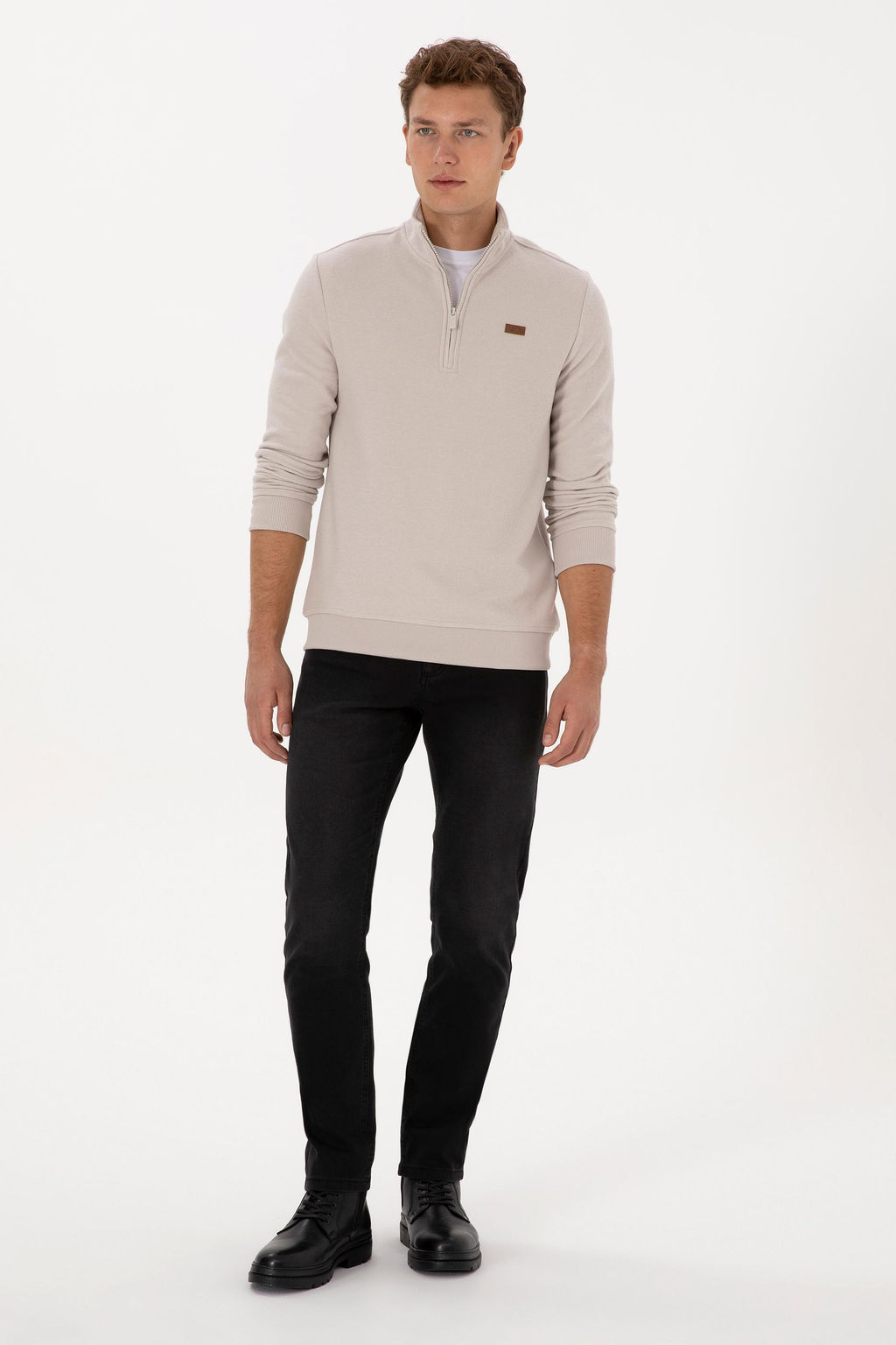 Erkek Regular Fit Yar_m Fermuarl_ Ta_ Basic Sweatshirt - U.s. polo assn фото 4