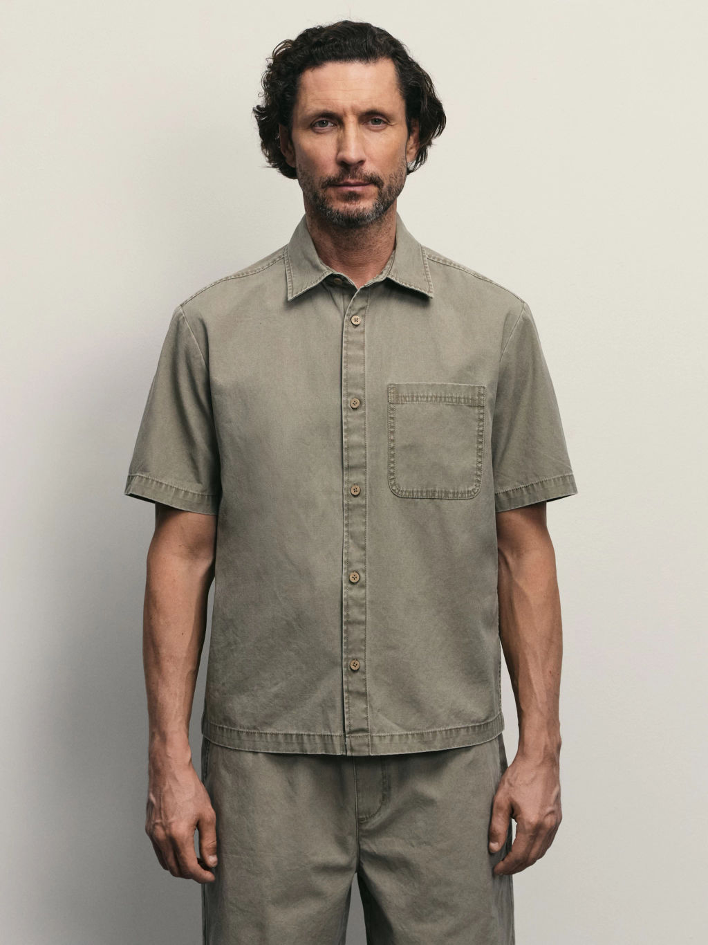 Рубашка c эффектом garment dye / Zarina  фото 3