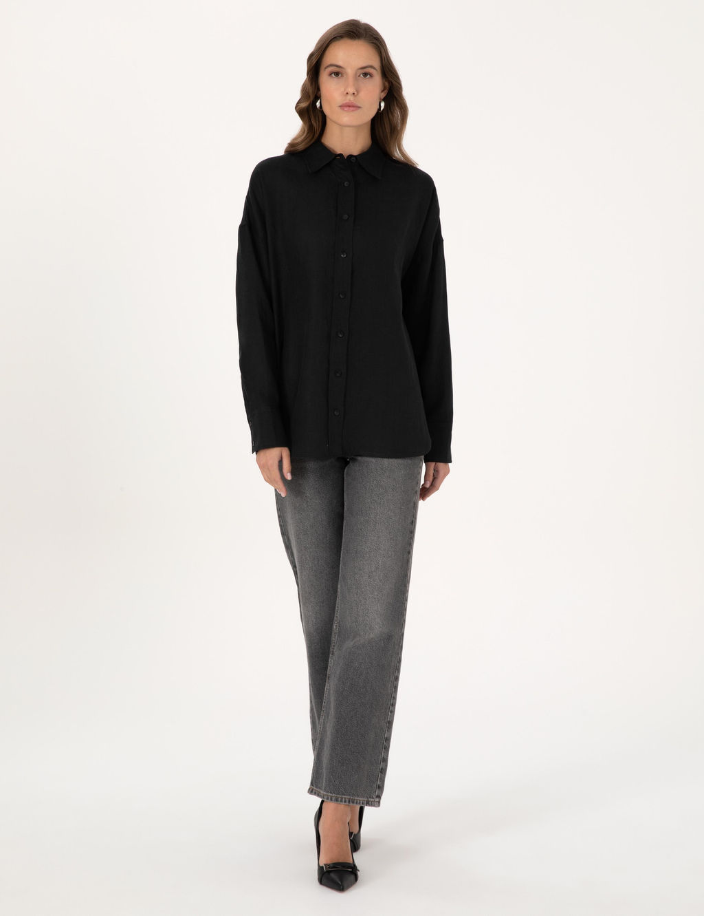 Siyah Oversize Uzun Kollu G_mlek - Pierre cardin фото 4