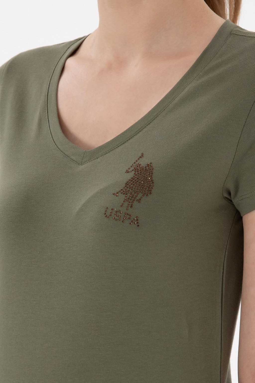 Kad_n Koyu Haki Basic Ti__rt Sepette S_rpriz _ndirim - U.s. polo assn фото 7