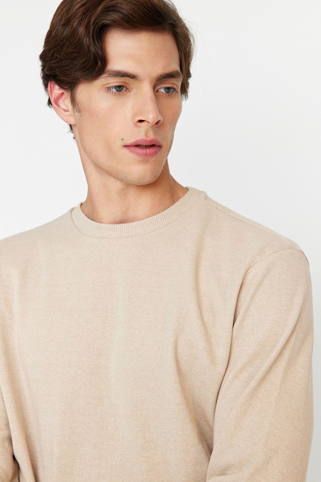 Bej Regular/Normal Kesim Ici Polar/S?cak Tutan Sweatshirt TMNAW21SW1208