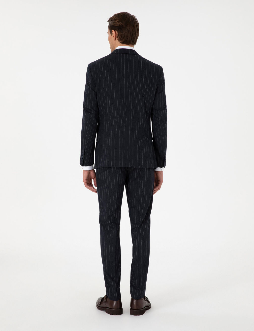 Lacivert Ex. Slim Fit _izgili Tak_m Elbise
