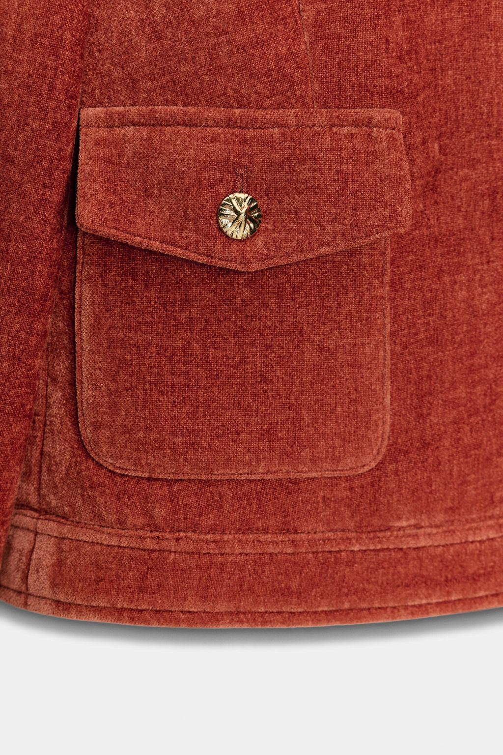 VELVET JACKET WITH SHOULDER PADS - Zara фото 9