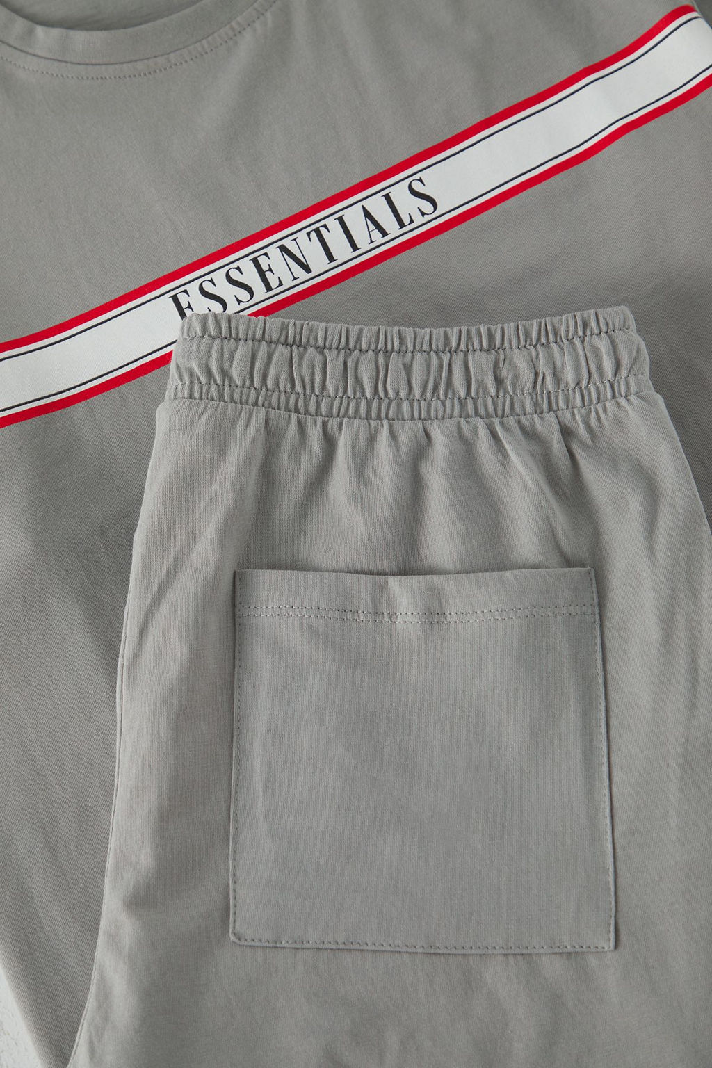 TRENDYOL MAN Gri Regular Fit Bask?l? Sortlu Orme Pijama Tak?m? TMNSS25PT00016 - Trendyolmilla фото 9