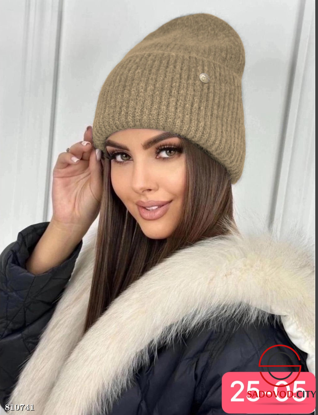 Шапка из ангорской пряжи с двойной вязкой - Bruno фото 5