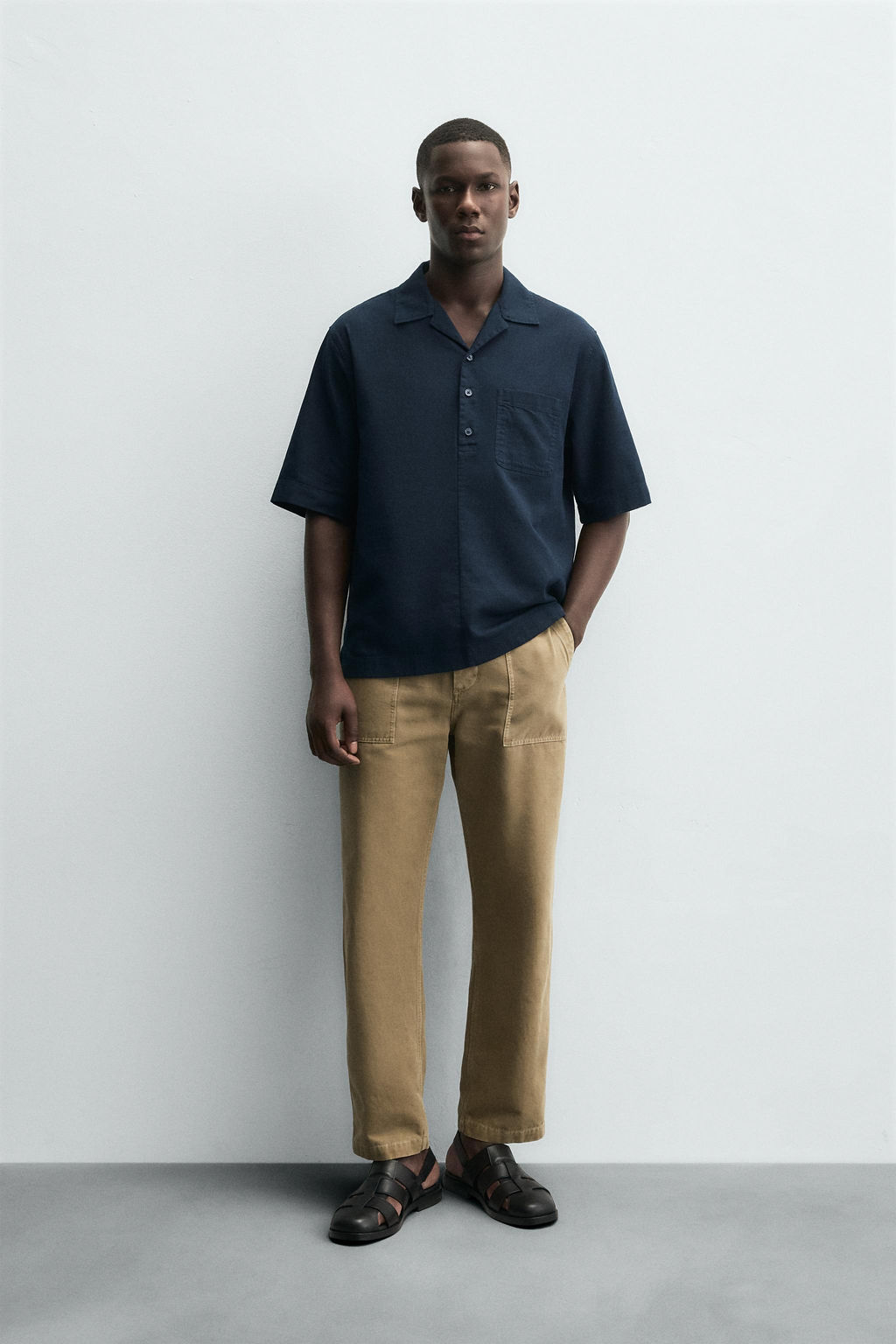 COTTON/LINEN POLO SHIRT