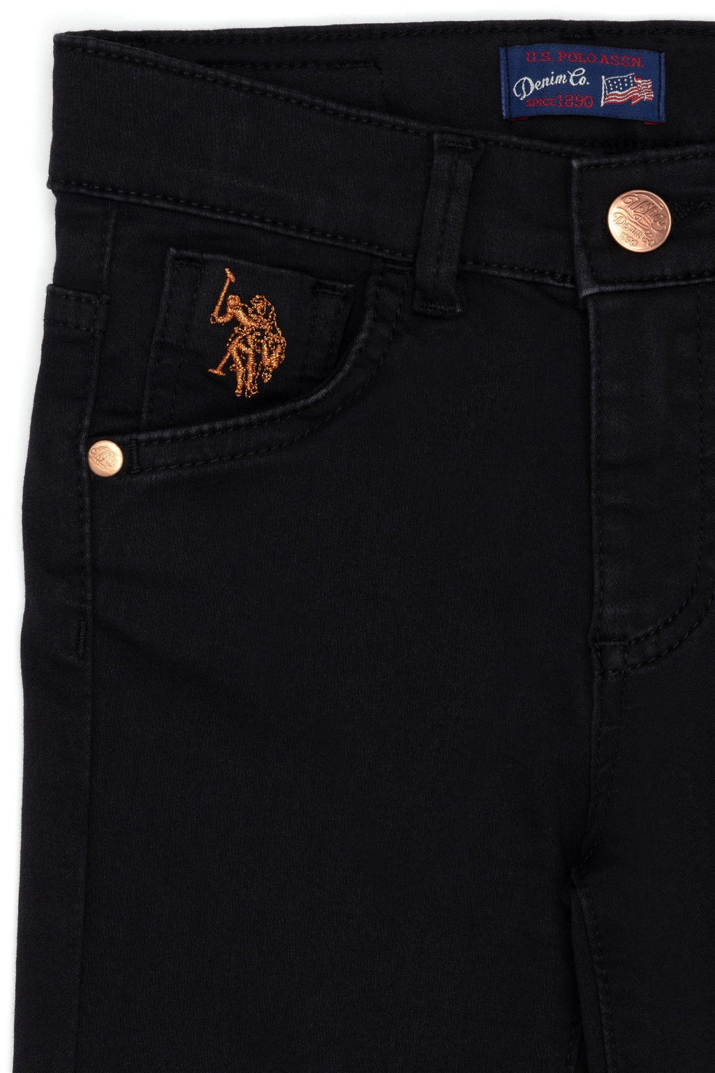 Черные джинсовые брюки для девочек - U.s. polo assn фото 4