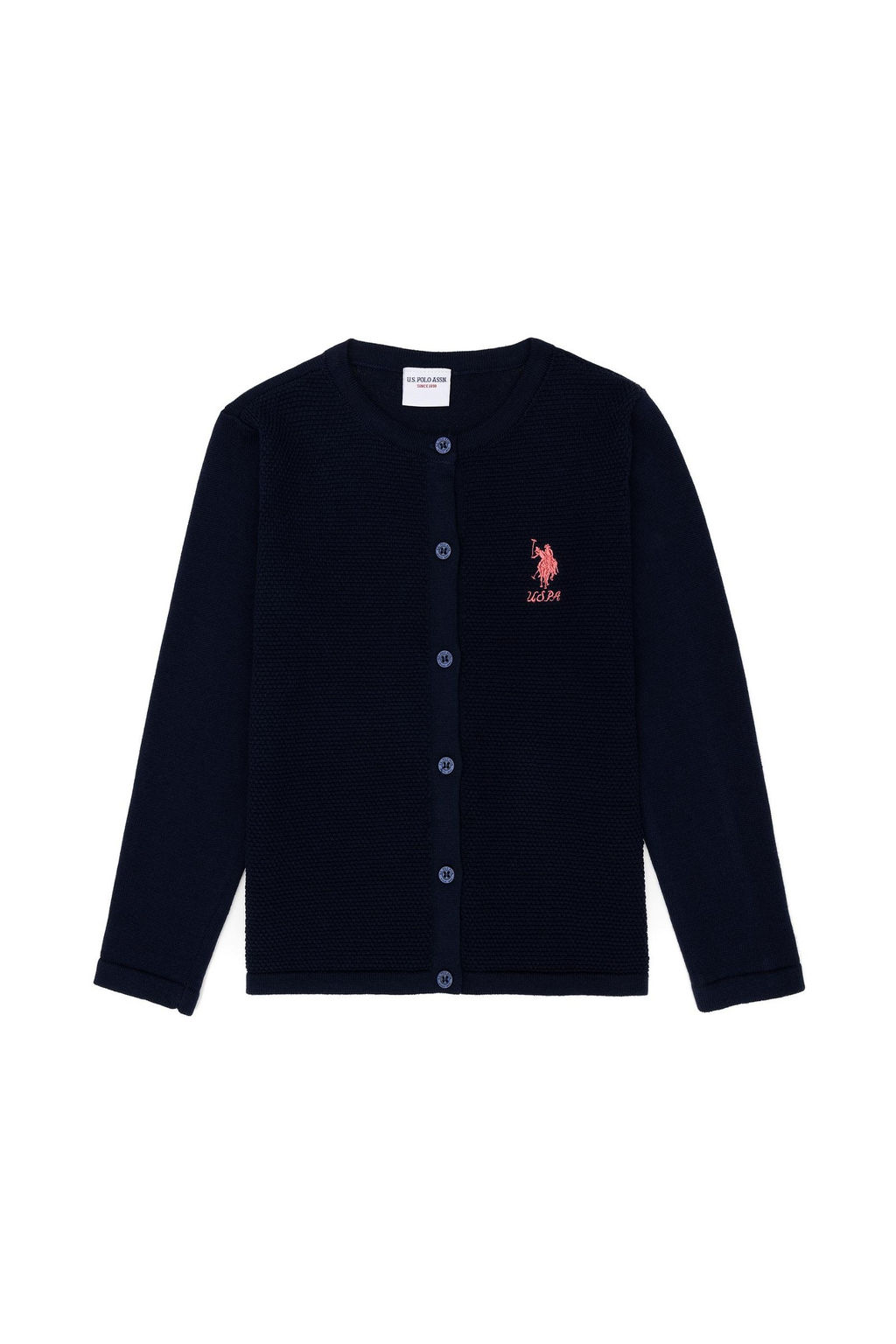 Темно-синий трикотажный кардиган для девочки - U.s. polo assn фото 7