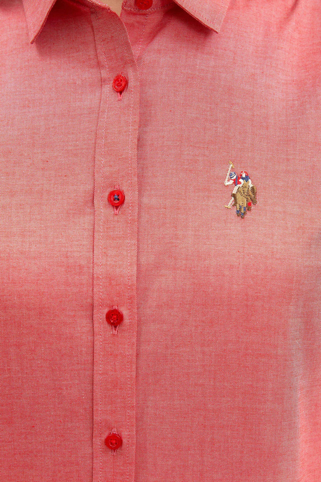 Женская красная базовая рубашка с длинным рукавом Неожиданная скидка в корзине - U.s. polo assn фото 5